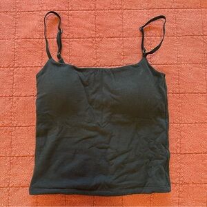 Abercrombie Black Cropped Tank Cami Size XS Padded Bra-Free Removable Pads